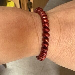 Elegant Red Beaded Bracelet